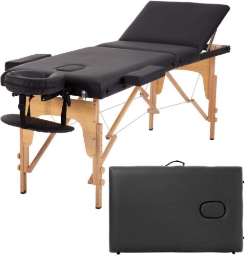 Portable 73 inch Folding Massage Table Black