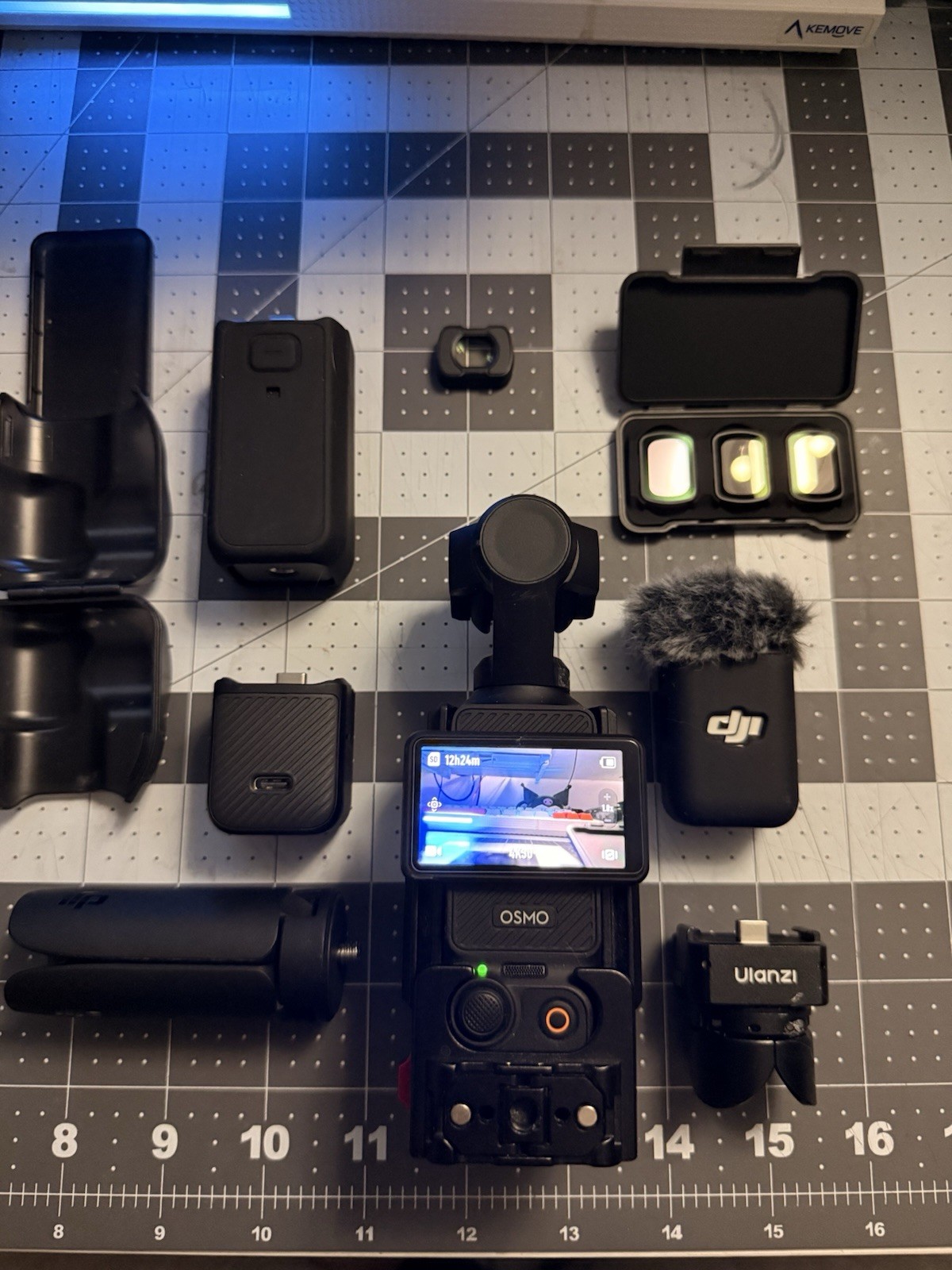 DJI Osmo Pocket 3 Gimbal Stabilizer w/ Case, Filters, Mount, Mini Tripod