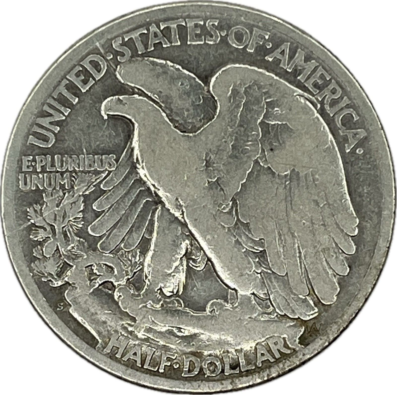 1918-S Walking Liberty Silver Half Dollar in a SAFLIP® - Fine Details Cleaned