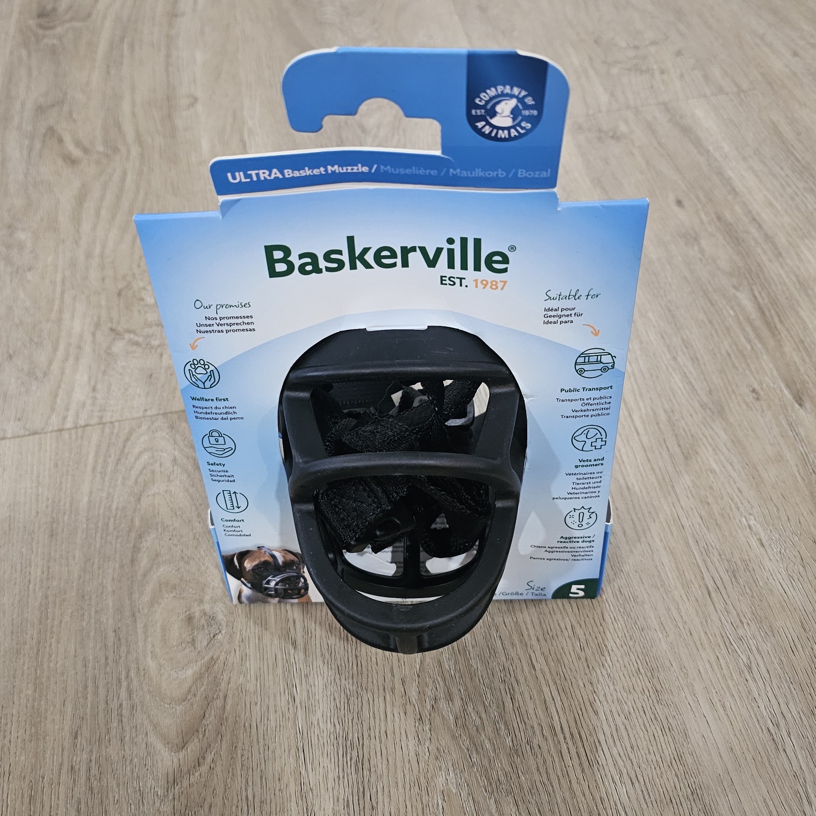 Baskerville Brand New Ultra Basket Dog Muzzle Size 5 Black Training