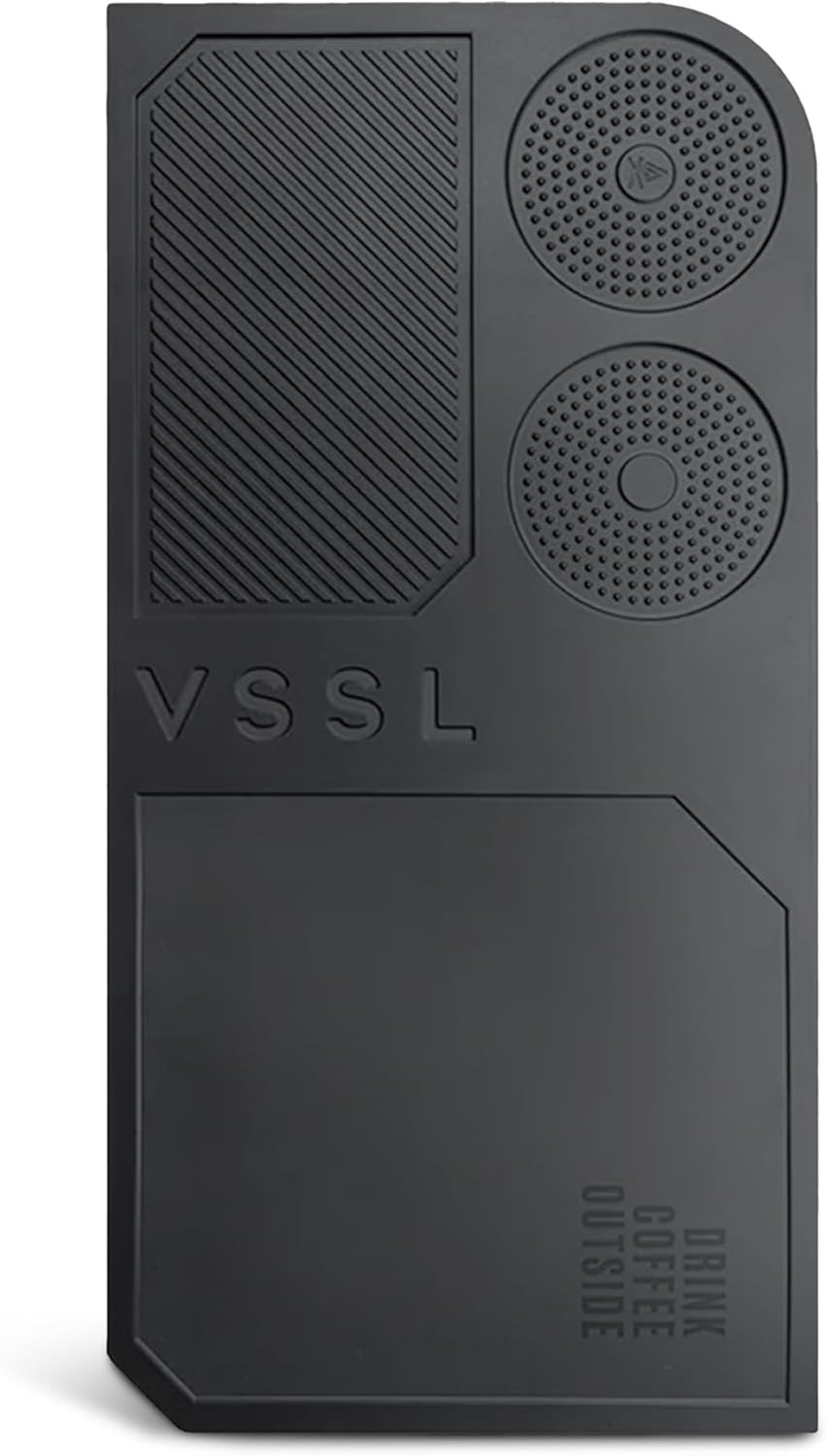 VSSL Nomadic Tailgate Mat Silicone Coffee Brewing Station Mat 24x12 Black