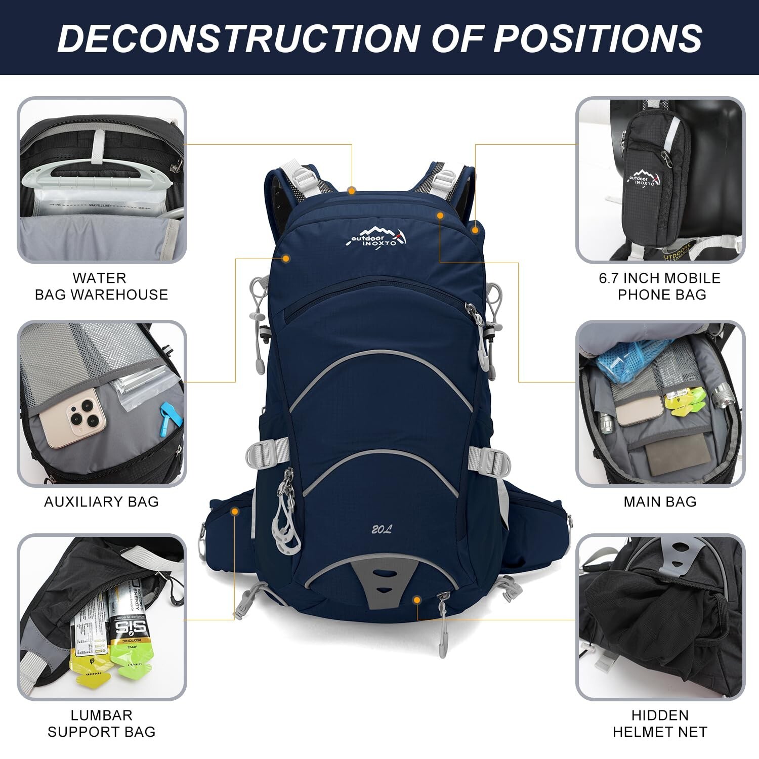 Hydration Pack ,20L Hydration Backpack, Hiking Internal Frame Backpacks with ...