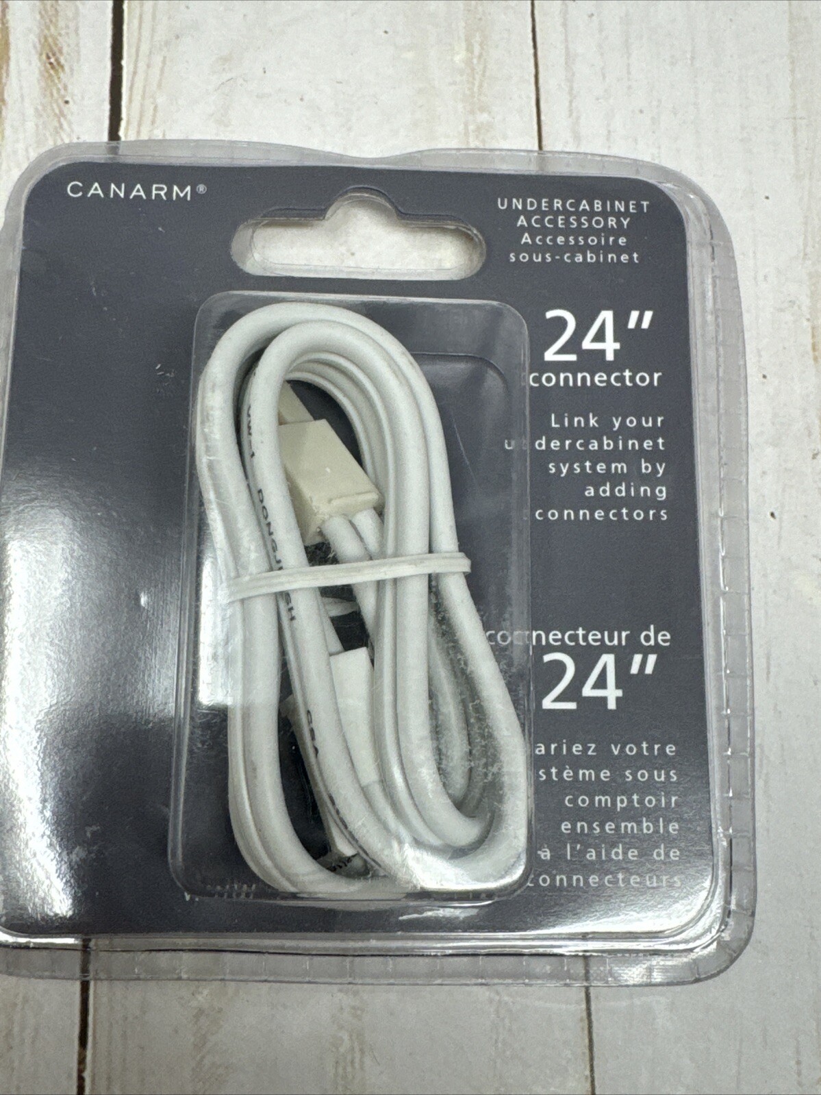 Canarm 24” Connector Under cabinet Lighting Accessory UC-XN33WH/24N-C