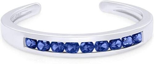 Ladies Toe Ring 0.20Ct Round Cut Sapphire 14k White Gold Plated
