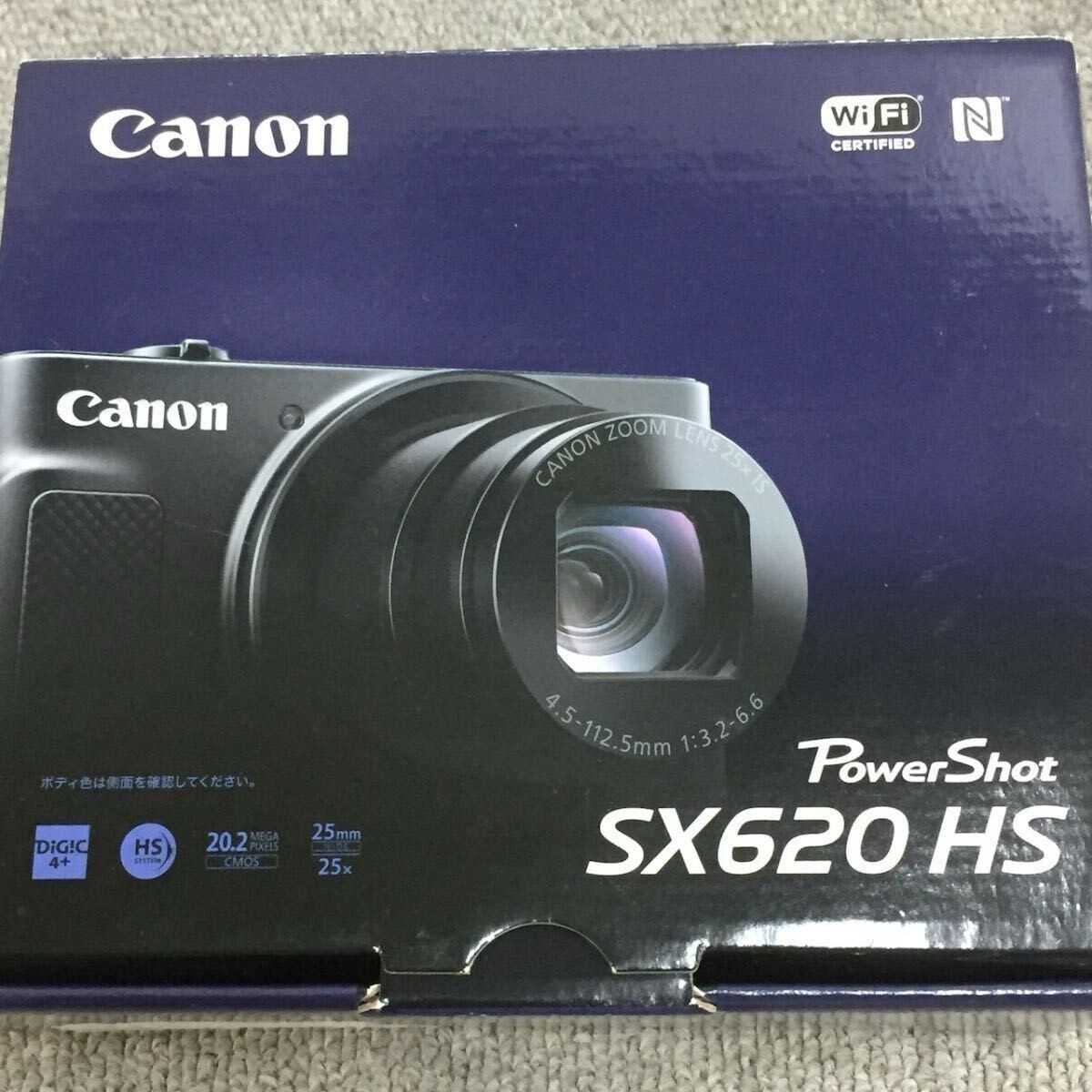 Canon PowerShot SX620 HS Black Digital Camera 25x Zoom Wi-Fi Box Charger Battery