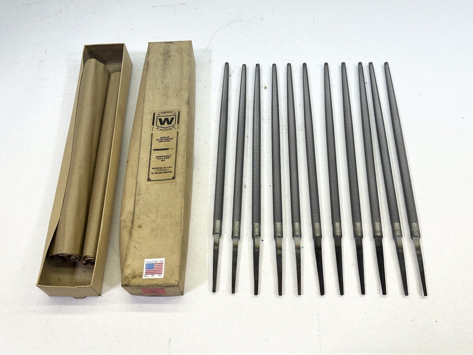 (11) Warrensville Files & Rasps 12" Round Smooth 16091 Double refined cast steel