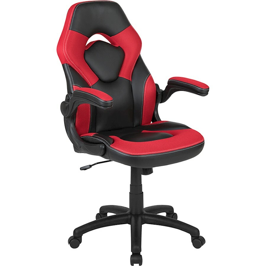 Flash Furniture X10 Gaming Swivel Chair/Flip-Up Arms, Red - CH-00095-RED-GG