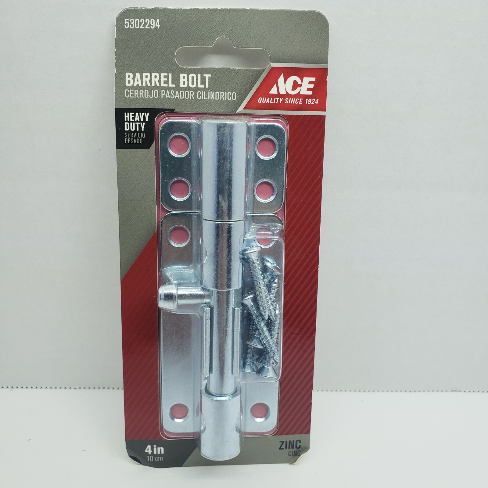 ACE Barrel Bolt  HEAVY DUTY  4"  Zinc Plated  #5302294