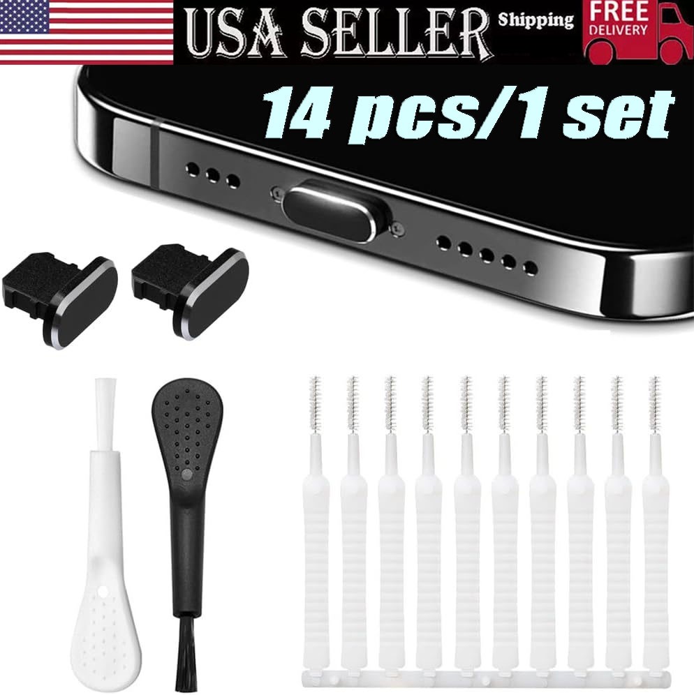 Cell Phone Speaker Dust Removal Tool Kit, Cleaner for iPhone, Samsung - 14Pcs