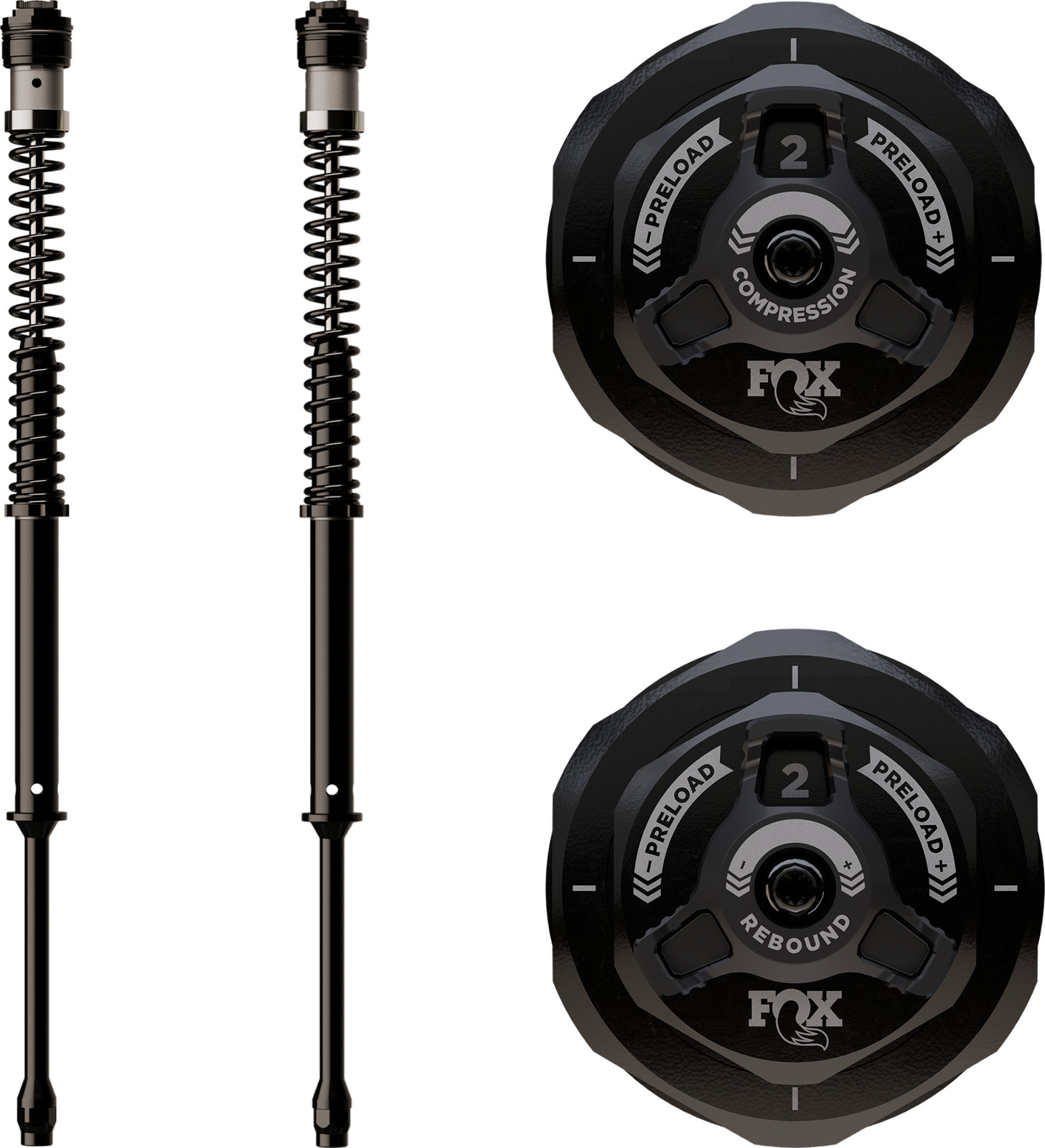 FOX DUAL ADJ 49MM CARTRIDGE KIT `14-25 FLH NON INVERTED 890-27-010