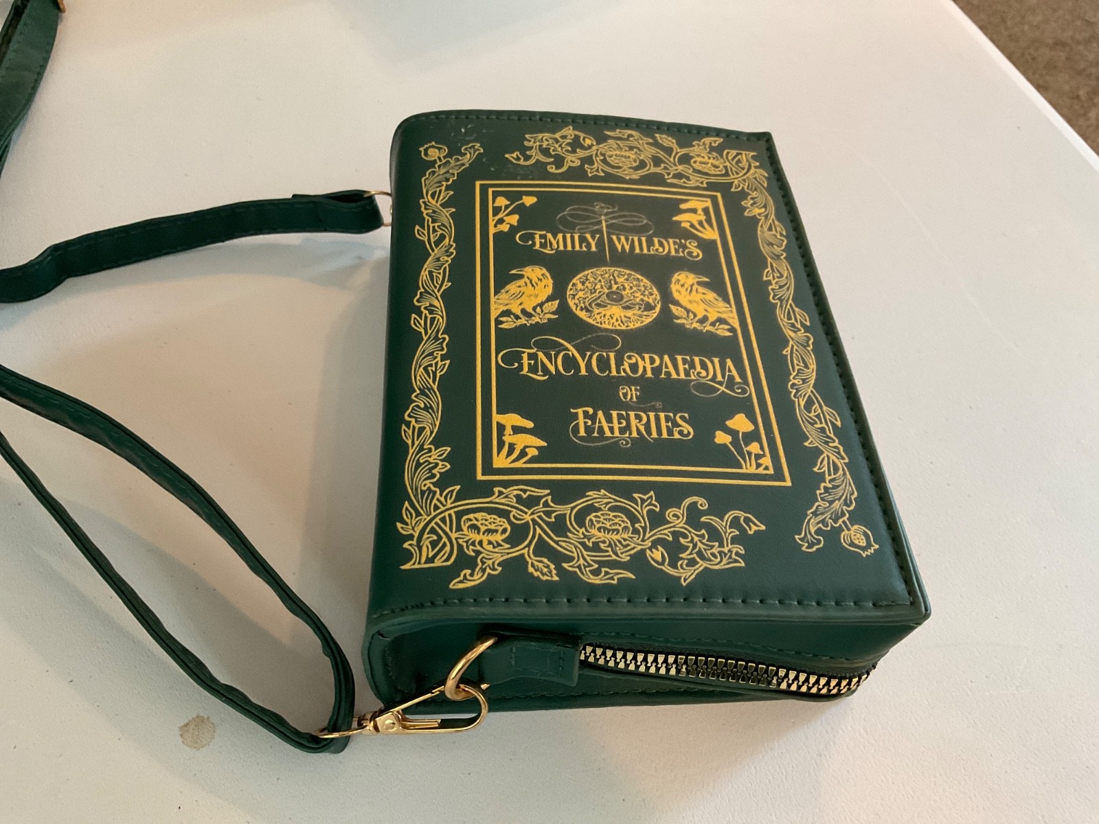 OwlCrate Emily Wilde Encyclopaedia of Faeries Book Purse Green Crossbody Clutch