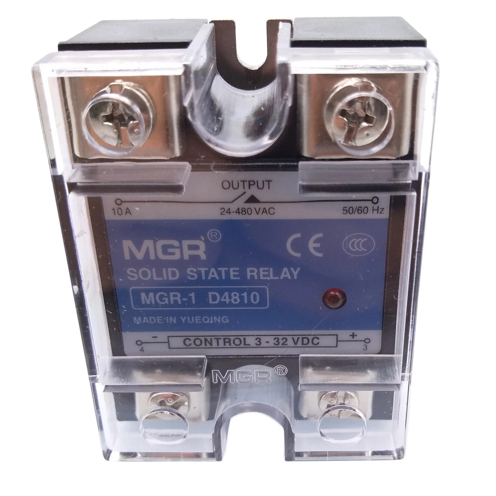 Solid State Relay Single Phase Solid State Relay DC to AC SSR, 3-32V DC D4810 10A