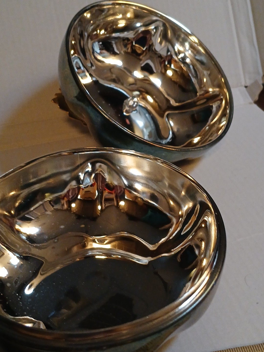 Silver Plated Gold Plated Apple Trinket Box Large