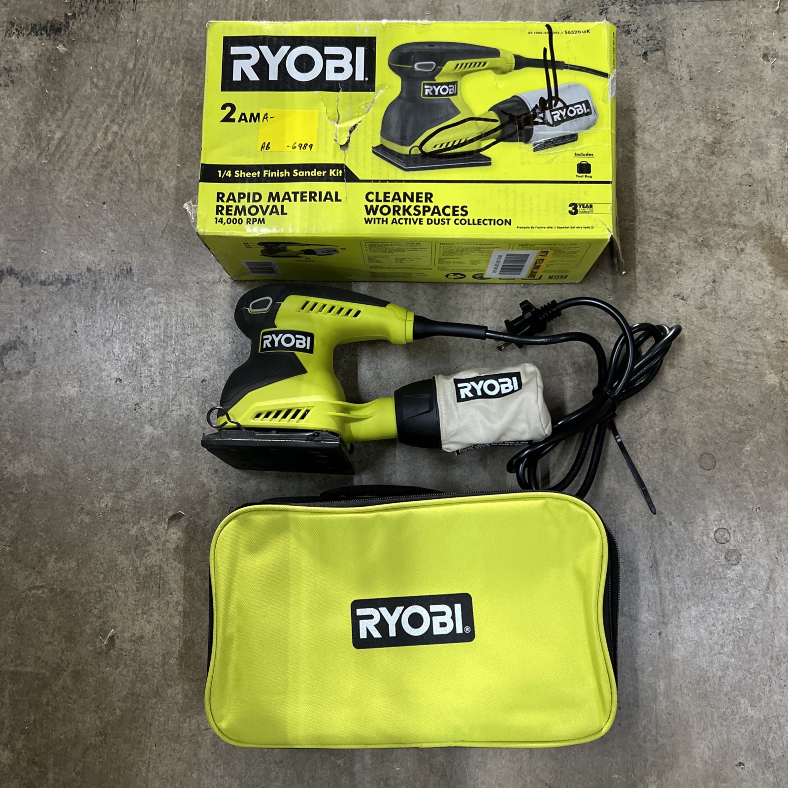 Ryobi S652DGK 2amp 1/4" Sheet Finish Sander