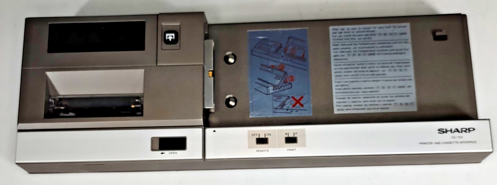 Sharp PC1500A Pocket Computer w/ CE150 Printer/Cassette Interface Turns On CASE