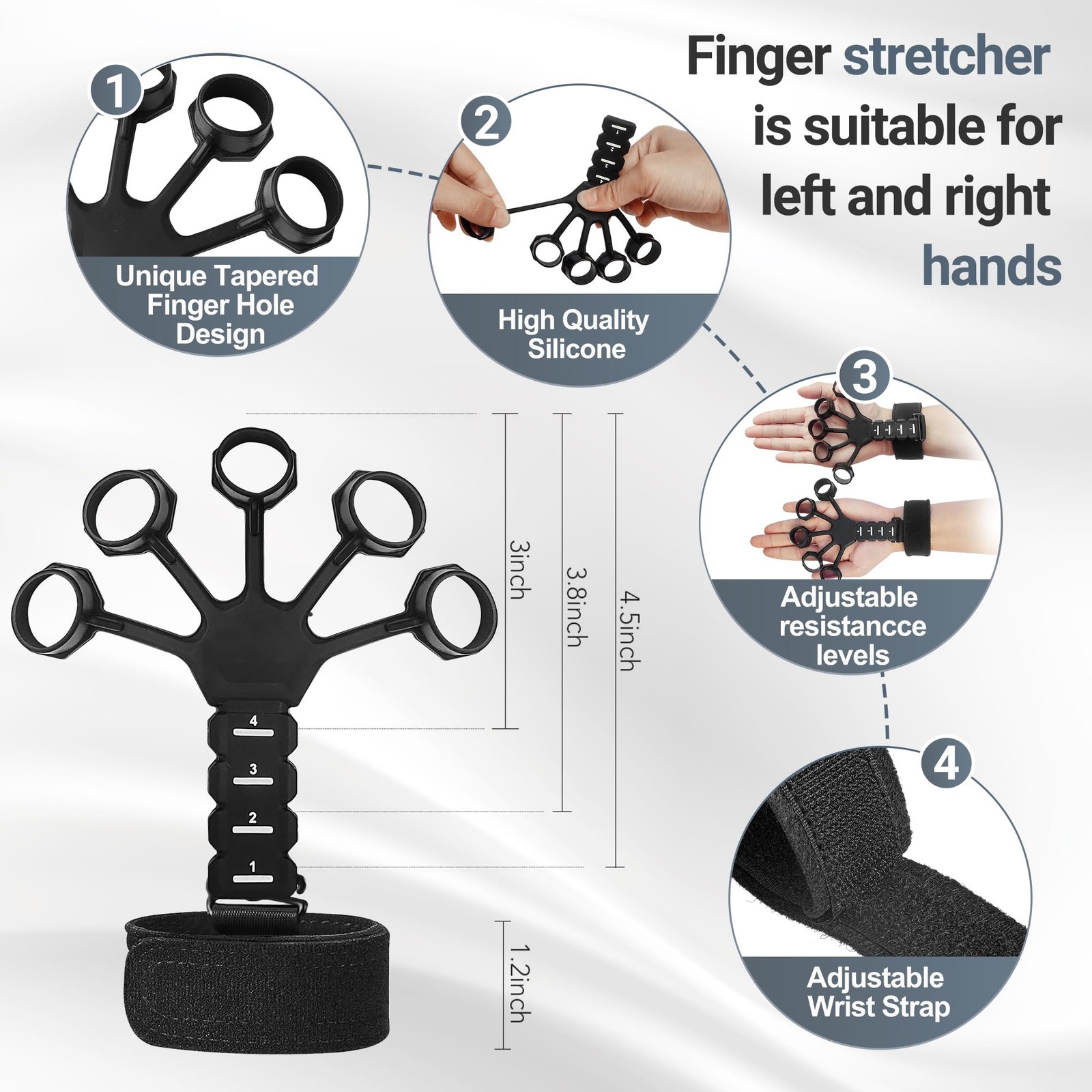 Grip Strength Trainer Kits 5 Pack, Forearm Strengthener with Adjustable Resis...