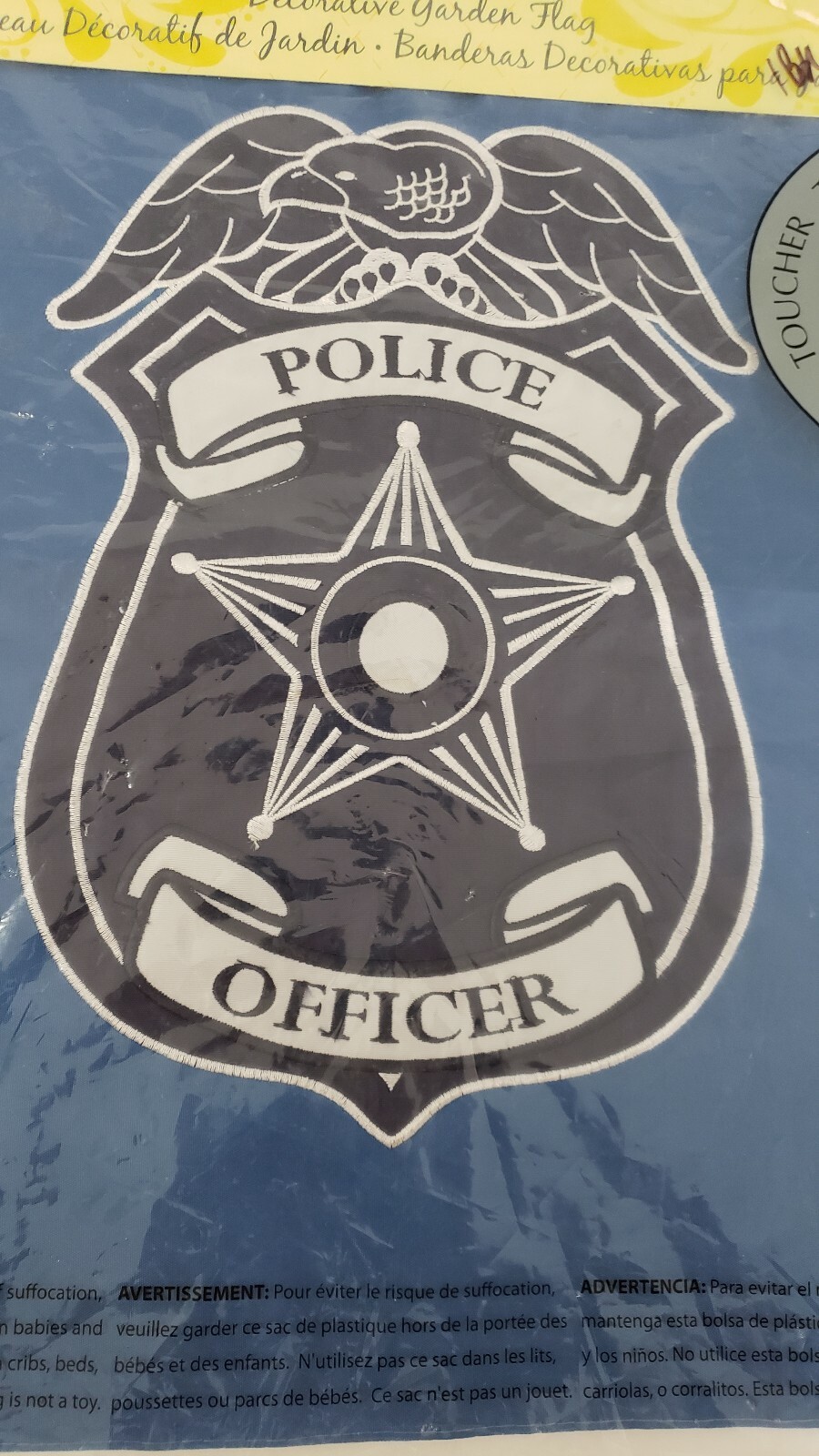 POLICE OFFICER FLAG EVERGREEN DECORATIVE GARDEN FLAG IN ORIGINAL PACKAGE