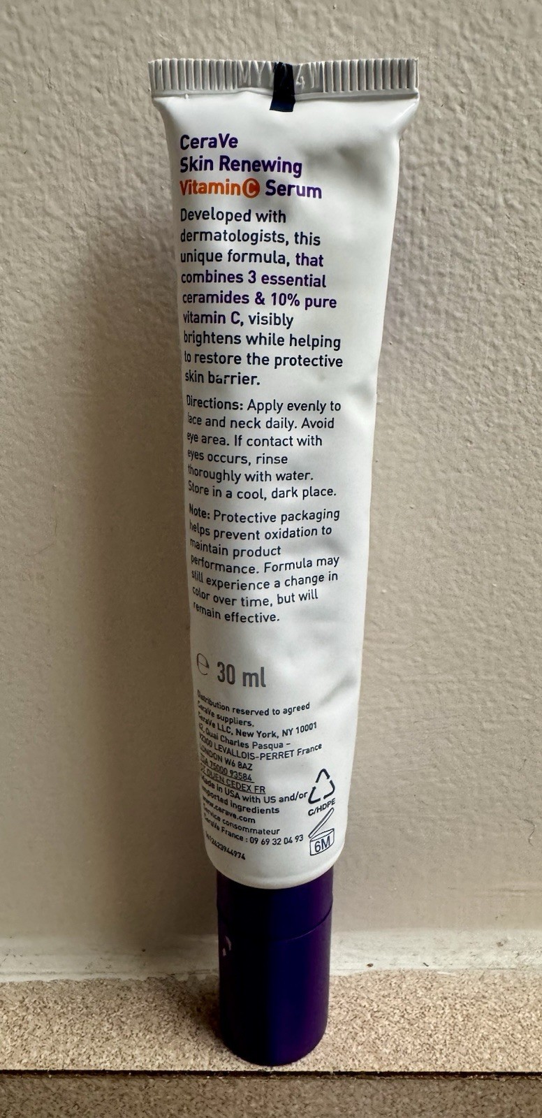 CeraVe Skin Renewing Vitamin C Serum & 3 Ceramides 1 fl oz 30 ml NEW w/o Box