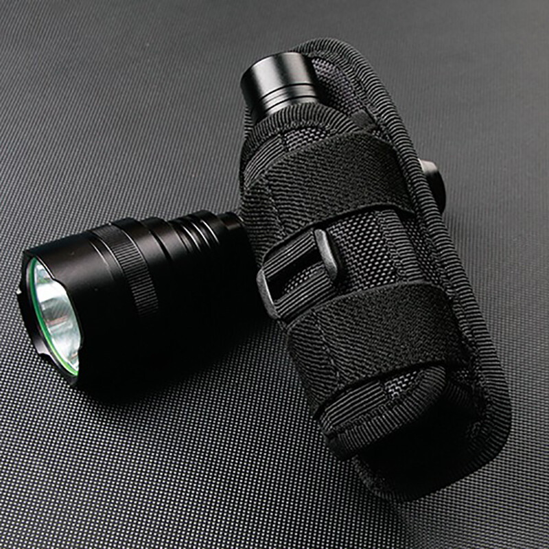 Molle Flashlight Pouch 360 Degrees Rotatable Torch Case Outdoor Belt Holster