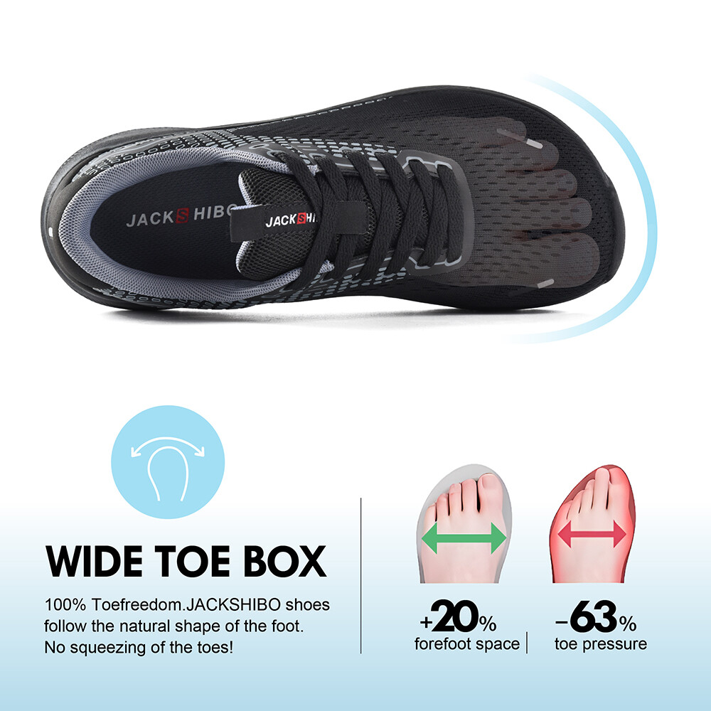 Women's Wide-Toe Box Shoes Arch Support Wide Width Sneakers for Running Athletic