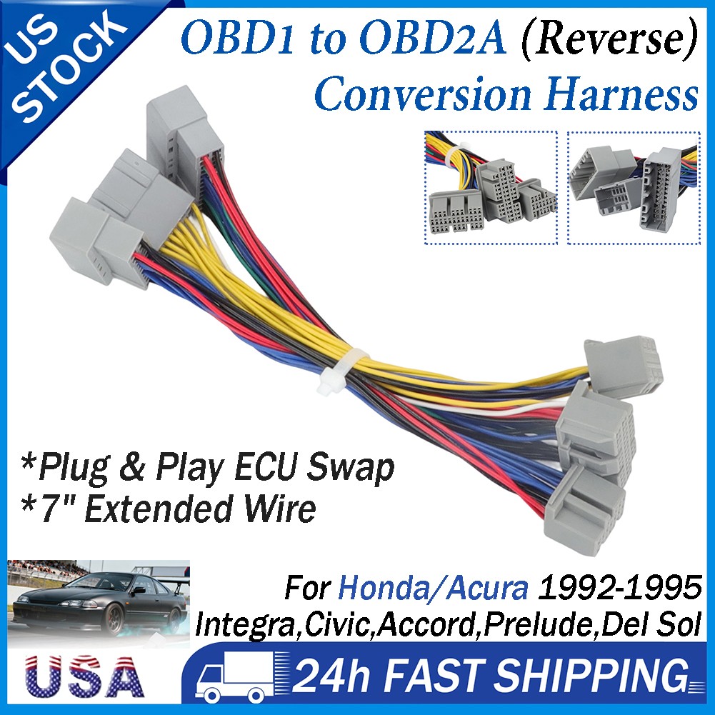 OBD1 to OBD2A ECU Conversion Harness For Honda Civic Integra JDM ECU Engine Swap