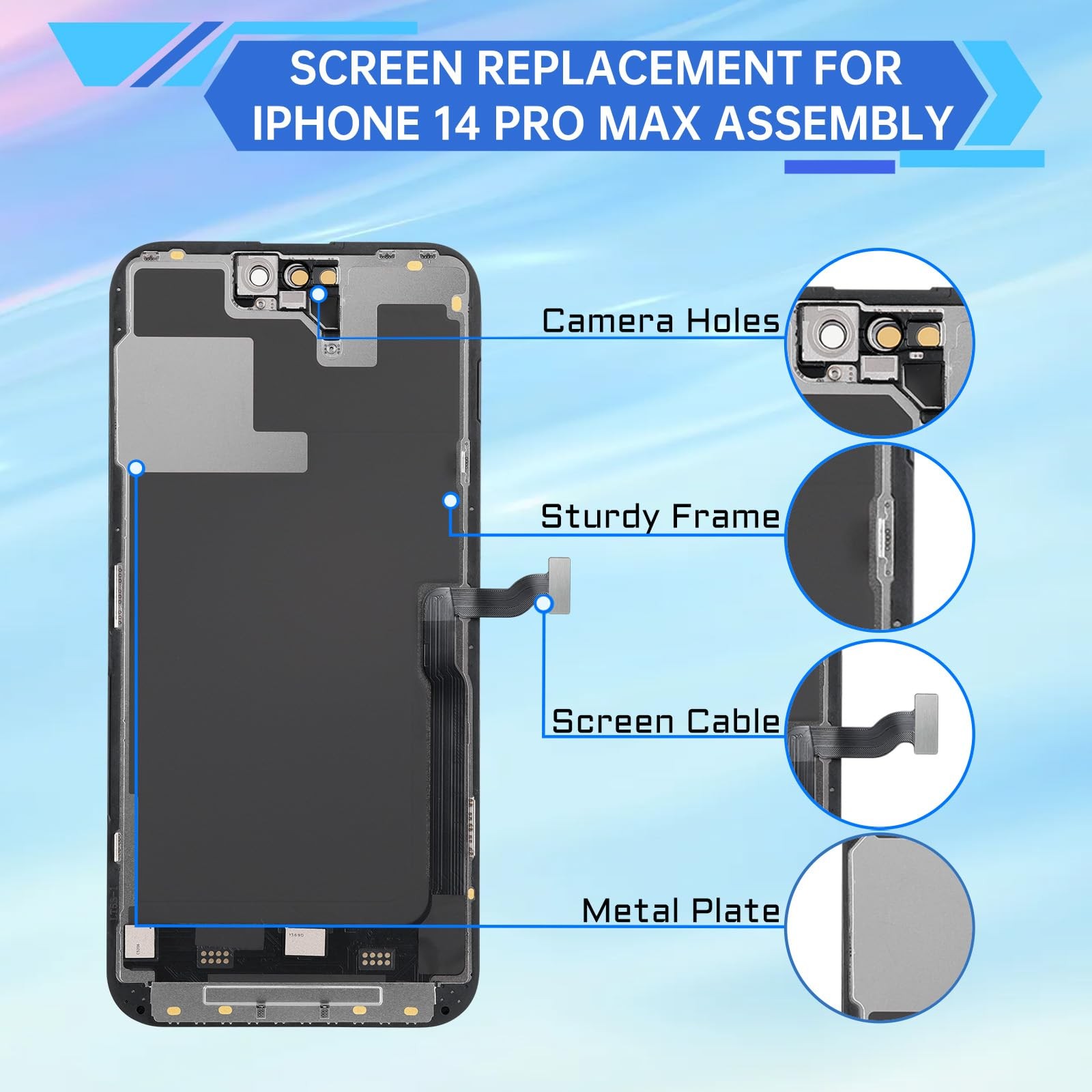 for iPhone 14 Pro Max Screen Replacement 6.7" LCD Display Digitizer 3D Touch ...