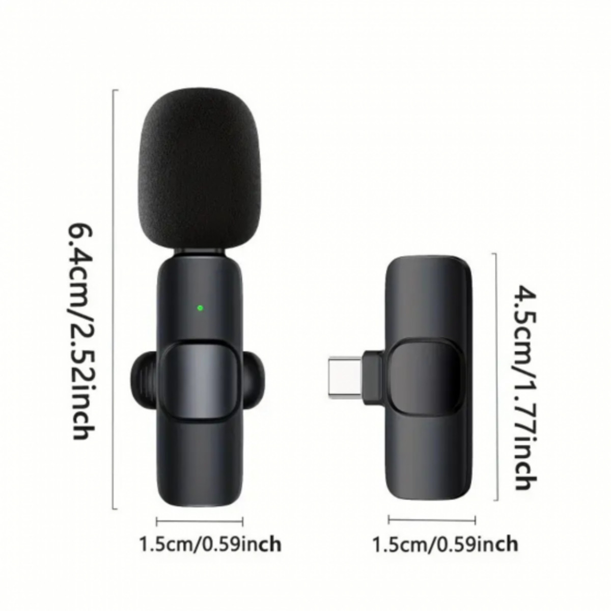 Wireless Lavalier Lapel Microphone 80G, Rechargeable, Wireless