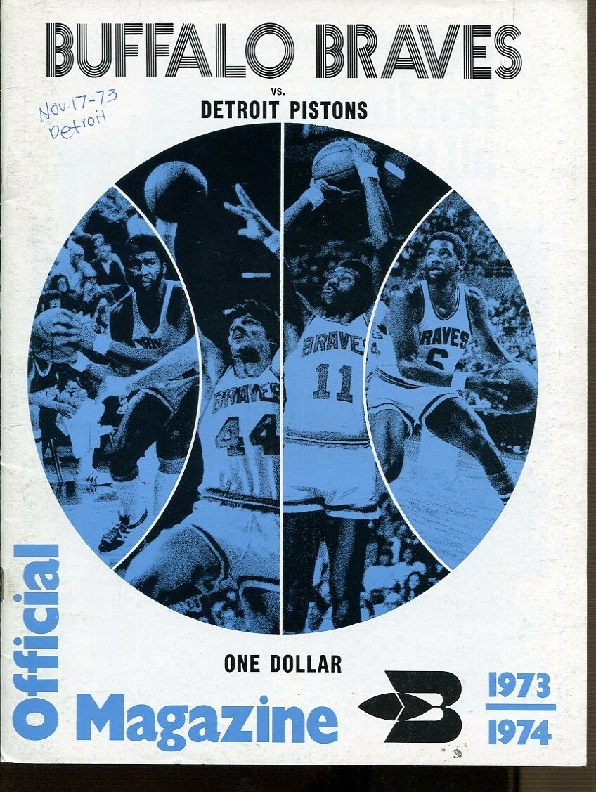 1973 Braves v Pistons Program 11/17 Bob Lanier 30 Pts 16 Reb Ex/MT 68373b18