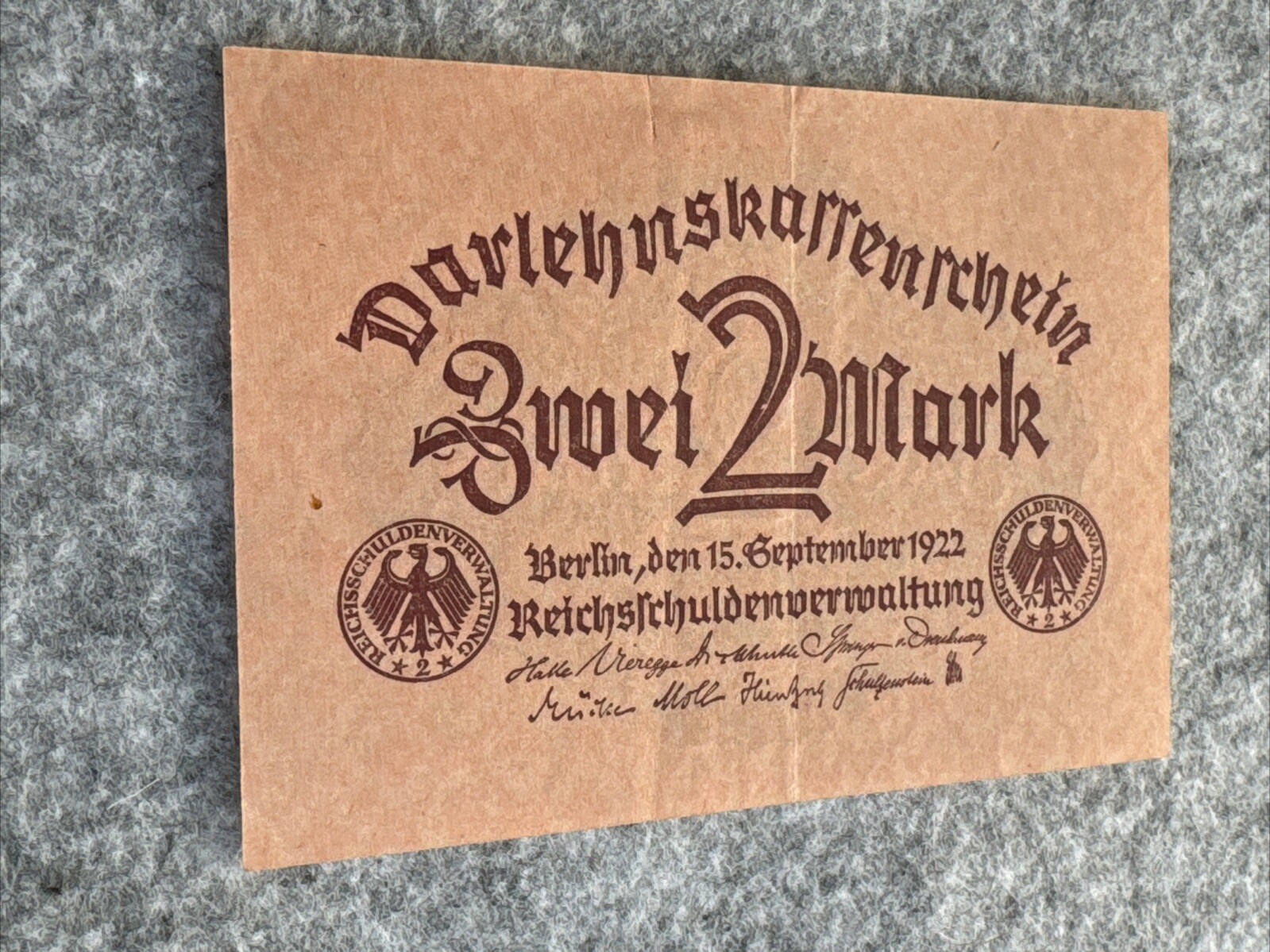 1922 GERMANY Banknote 2 MARK ( # P62 )
