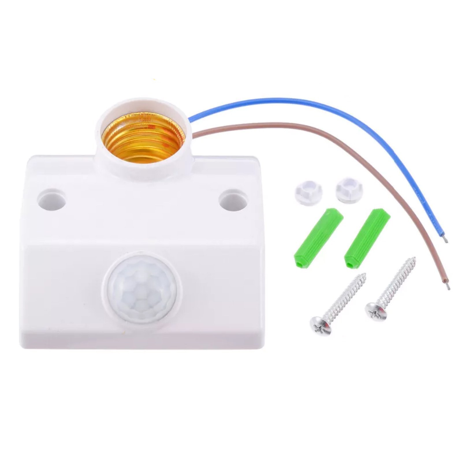 1Pc E27 Auto Human Motion Sensor Detector Bulb Light Lamp Base Holder AC110-240V