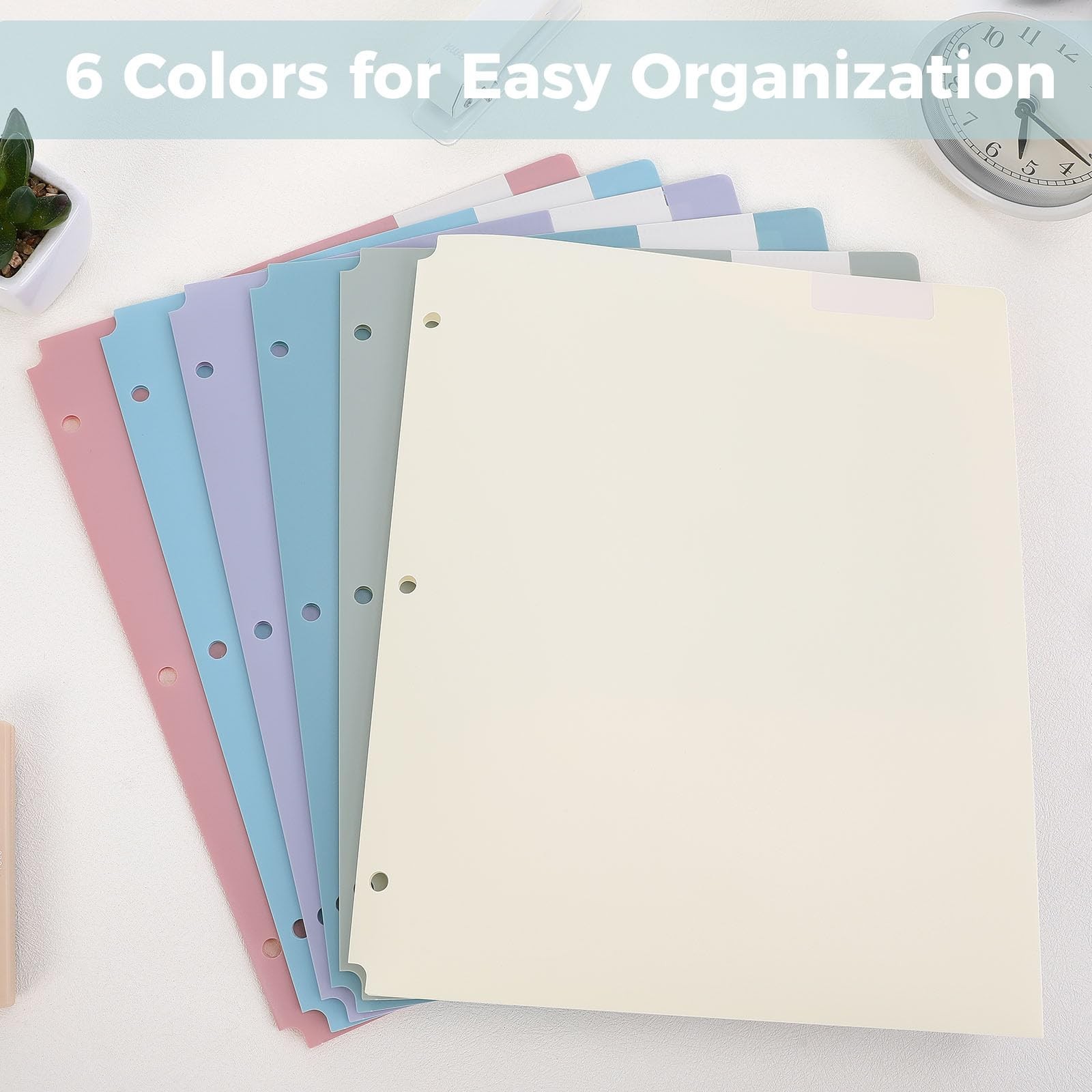 SKYDUE 6 Pack Folders Boho Pastels