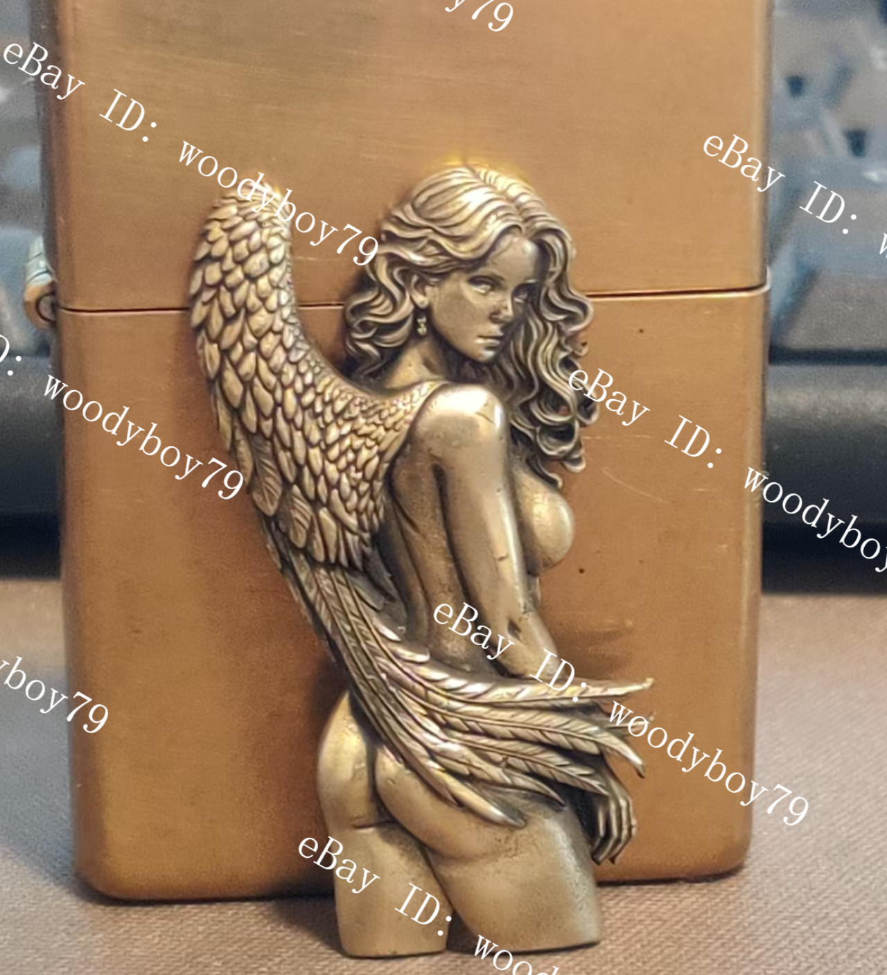 1 piece Brass Sexual Angel Girl Badge DIY lighter sticker
