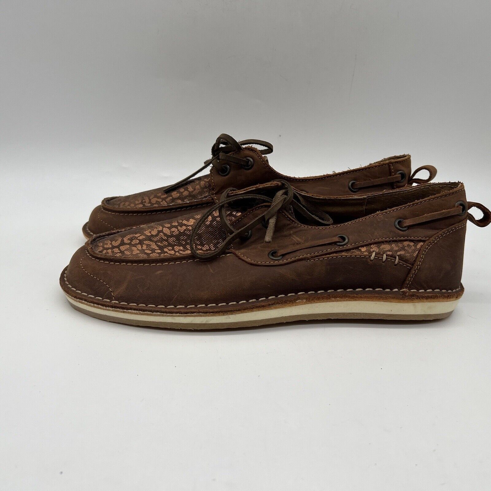 Rank 45 Remi OSHSP22P6 Women's Brown Cheetah Print Leather Casual Shoes Size 9