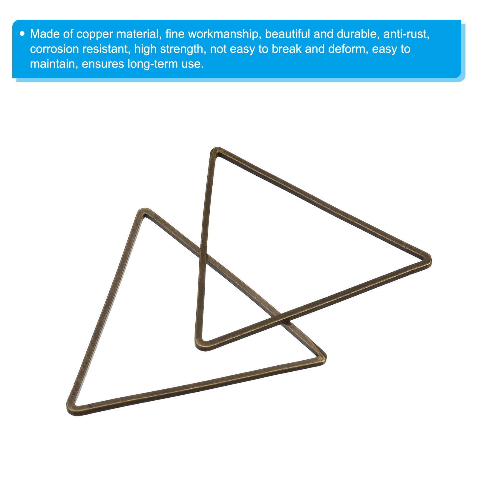 30pcs Earrings Beading Hoop 1.2X1.2" Triangle Finding Ring Bronze