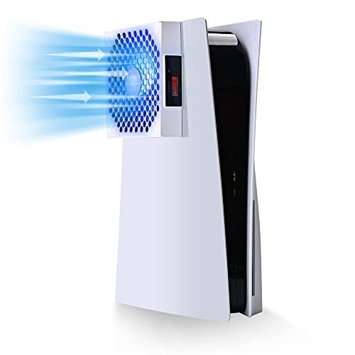 PS5 Cooling Fan System - Automatic Temp Control, Low Noise, 3 Speed RGB LED