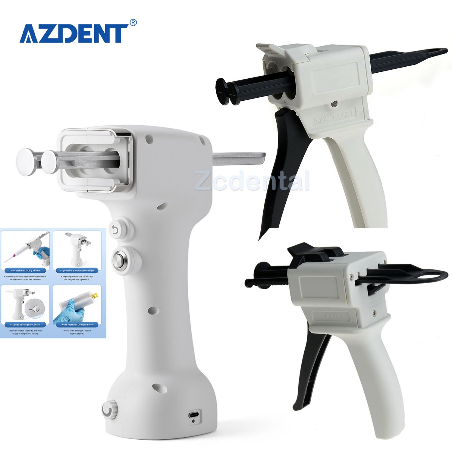 Pistola dispensadora eléctrica Dental, pistola dispensadora mezcla impresión