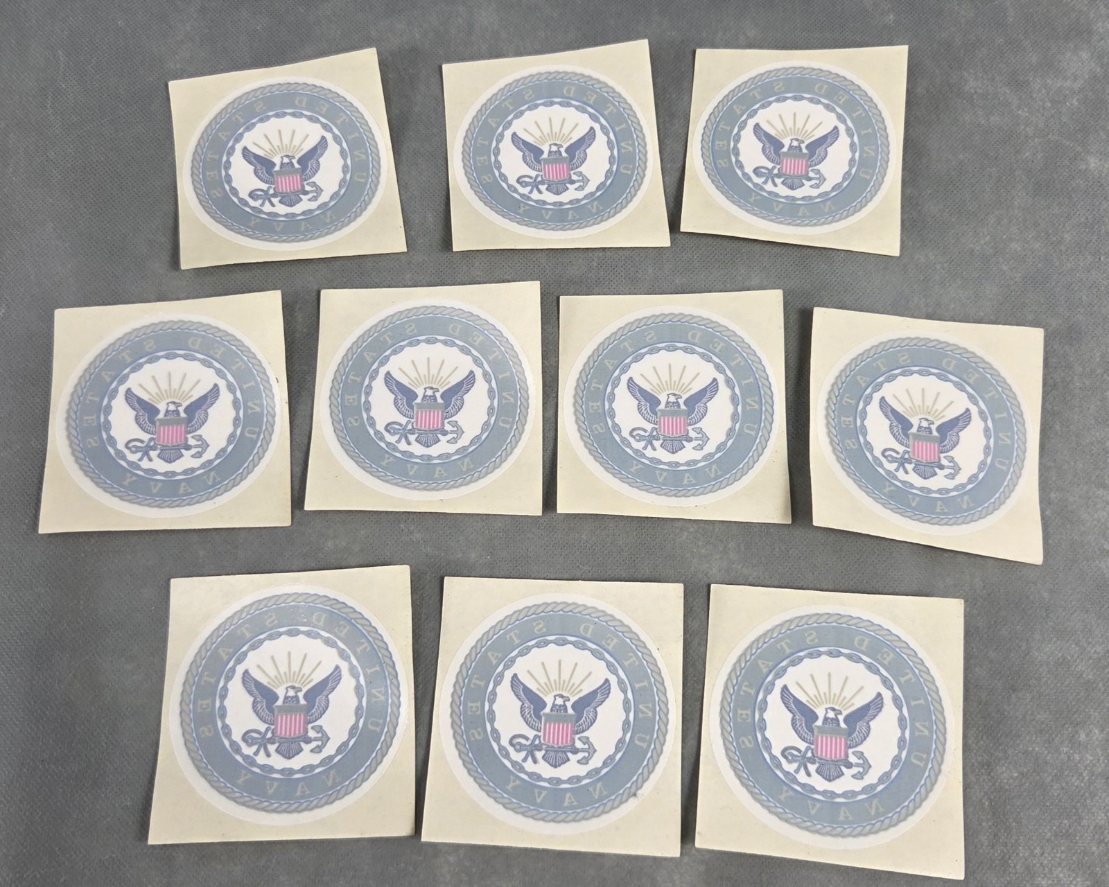 Vintage THE UNITED STATES NAVY SEAL Advertising Round STICKER DECAL Lot of 10