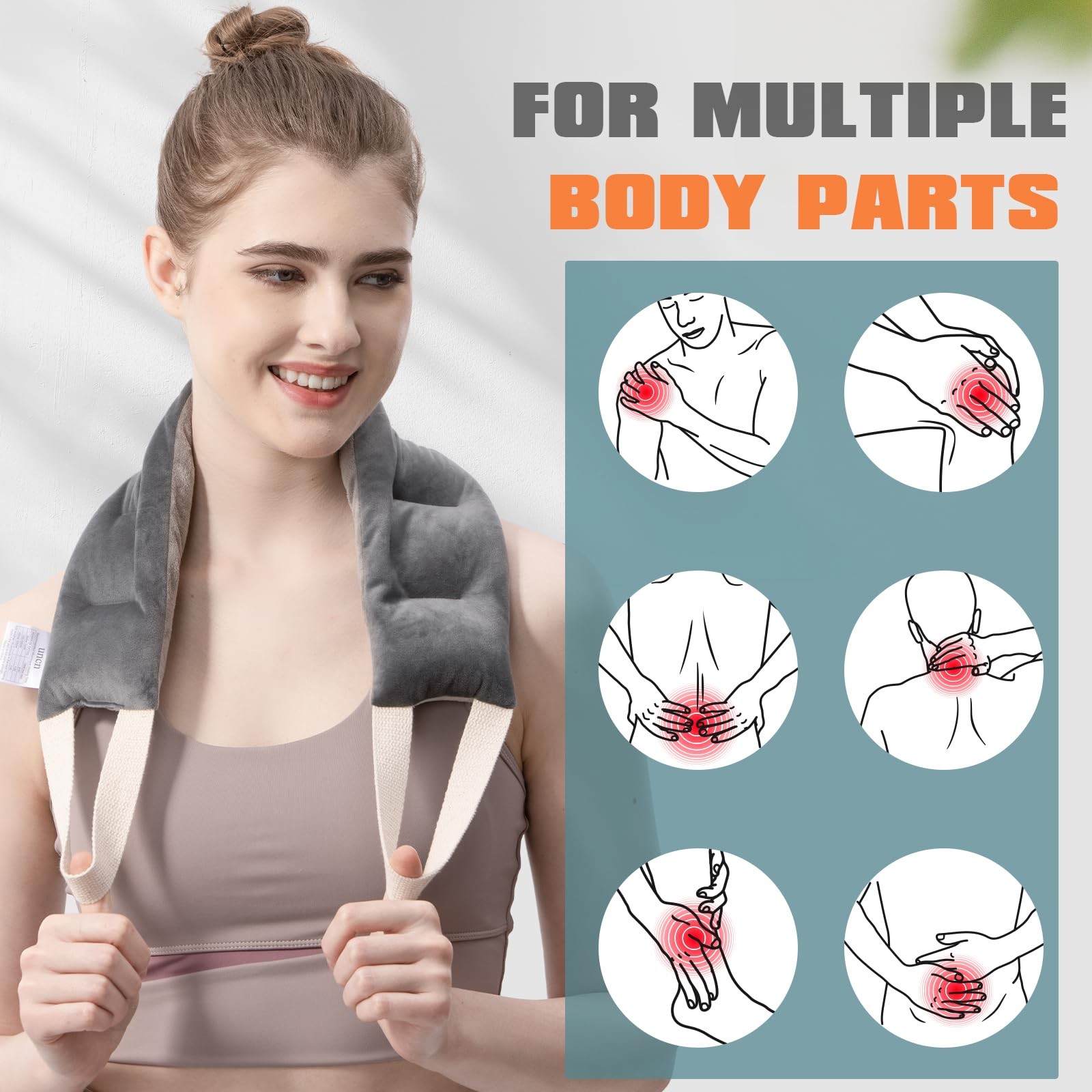 Microwavable Neck Heating Pad Weighted Heat Wrap Lavender