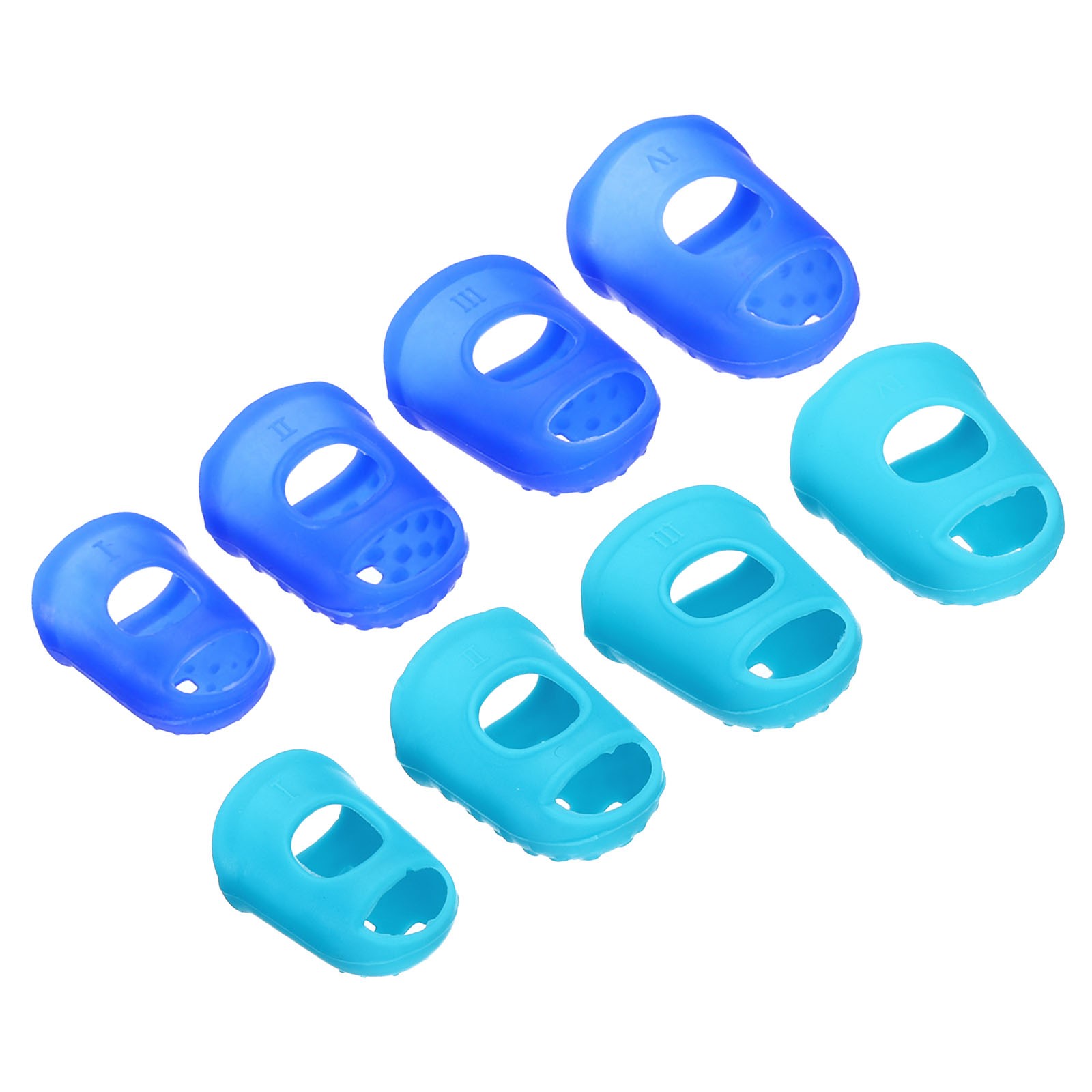 16pcs Finger Tips Thumb Fingertip Protector Thimble Blue, Sky Blue 4 Size