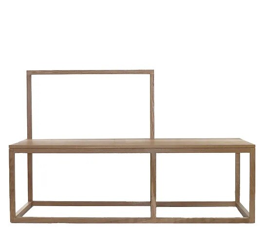 Minimal, solid White Oak Bench by Richard Ostell. Floor Sample.. H.32” L48” D18”