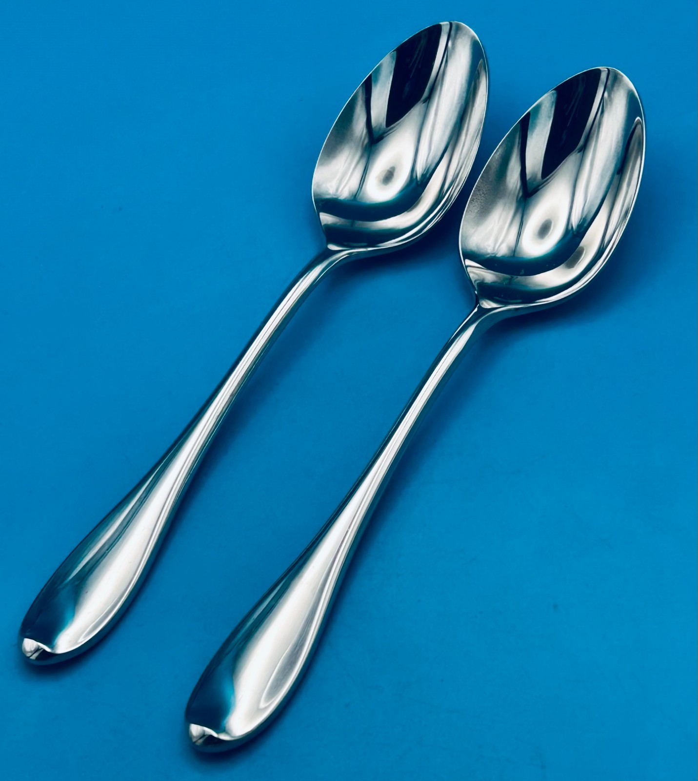 2 Gorham STUDIO Oval Soup Spoons 7" Stainless Flatware Design Studio 18/8 JAPAN