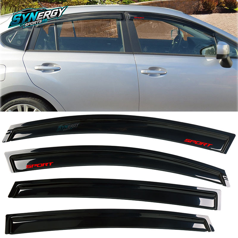 Window Visors For 12-16 Subaru Impreza 13-17 XV Crosstrek Shade Smoke Acrylic