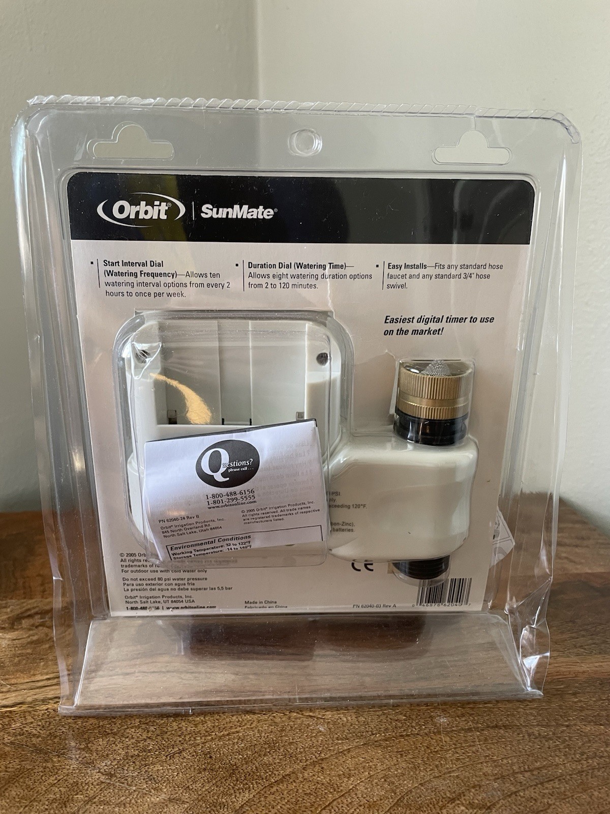 Orbit SunMate 2 Dial Digital Watering Timer Model 62040 Missing Battery Cover