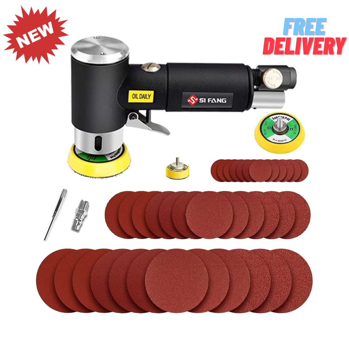 Mini Air Sander 3 Inch Pneumatic Random Orbital DA Sander Car Polisher Set