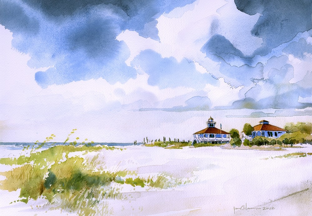 Port Boca Grande Lighthouse & Museum, Florida. James Mann Watercolor Notecards