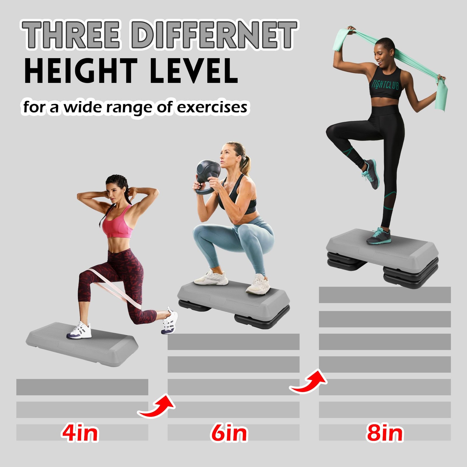 Step Aerobic Platform, 28''x 14'', Gray
