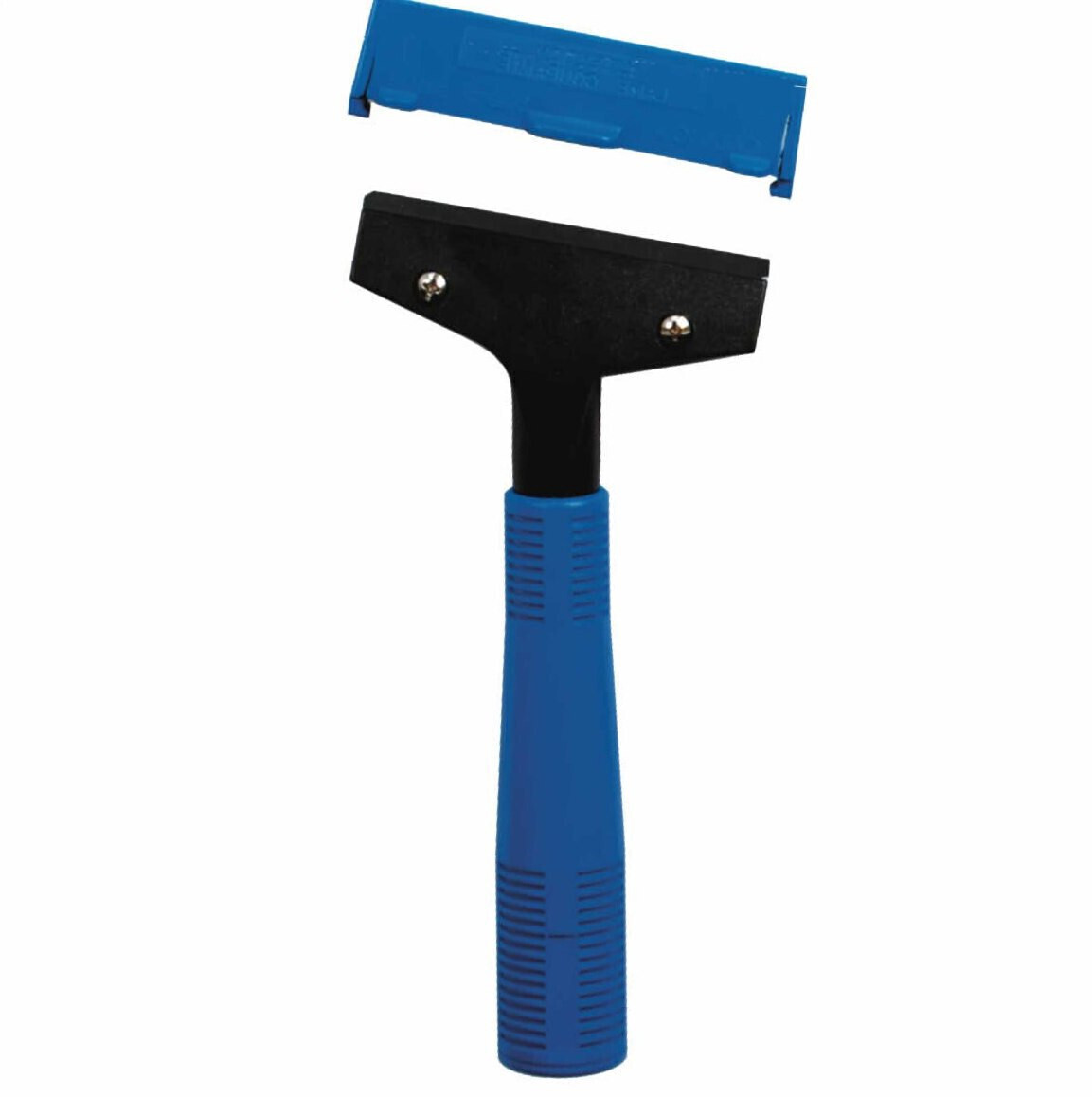 Scraper w/ 8" Handle, uses Unger, Ettore style notched 4" Blades, Window & Floor