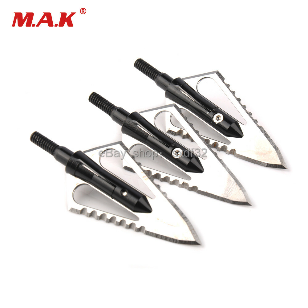 3/6/12Pcs 100Grain Bow 4 Sharp Fixed Blade Arrow Head Arrowhead Archery Shooting