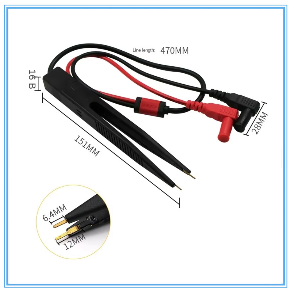 SMD Chip Component Multimeter Test Hook Clips Tweezers LCR Tester Meter Pen Tool