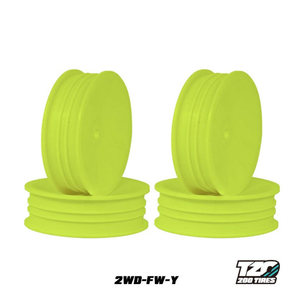 2WD 2.2" FRONT WHEELS YELLOW 4PCS/BAG 1/10 TZO 200 TIRES